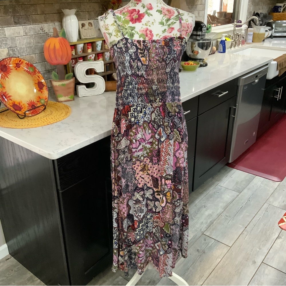 LOFT Multicolor Patchwork Maxi Dress